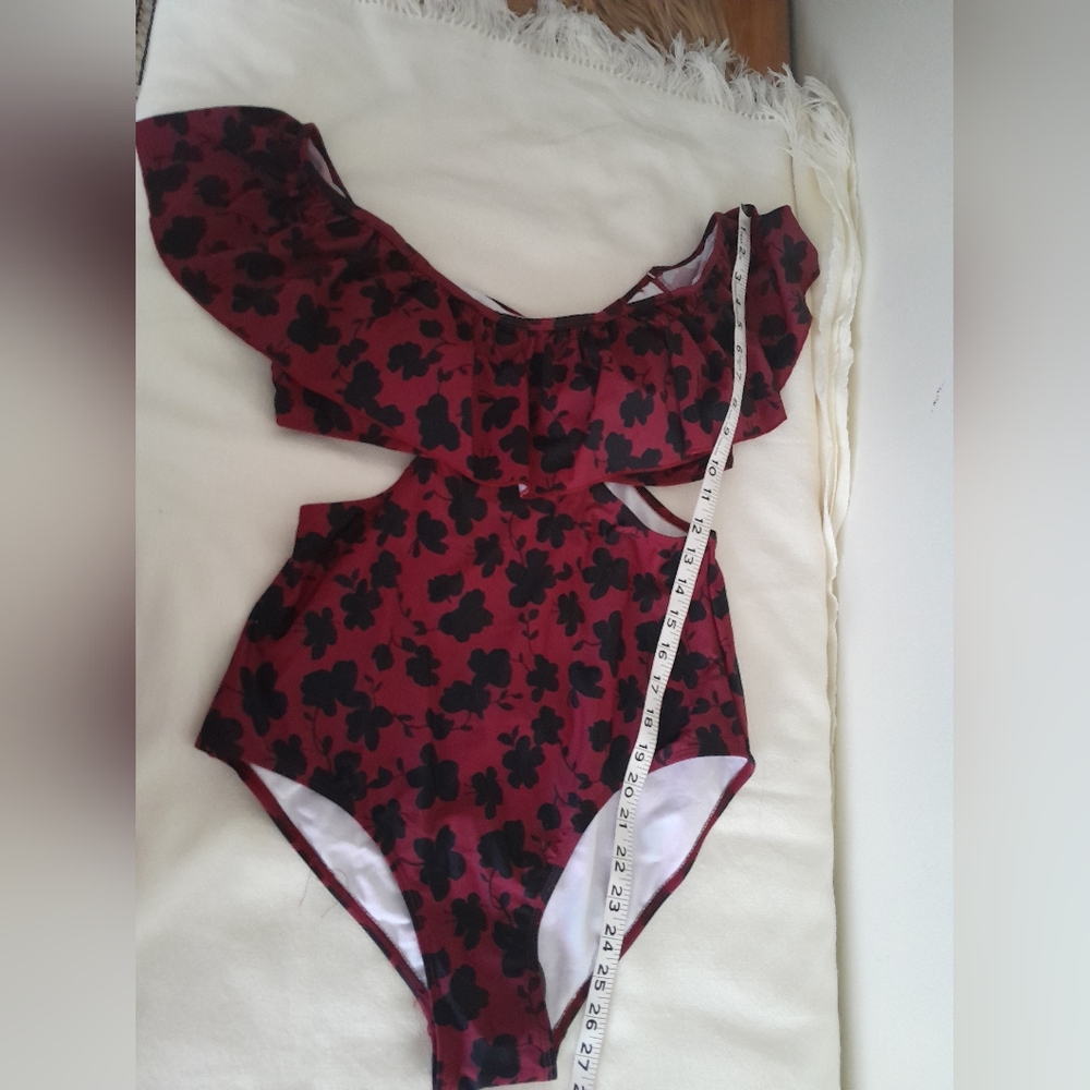 NWT cacelin Floral Ruffle one piece Swimsuit large size - Picture 3 of 8